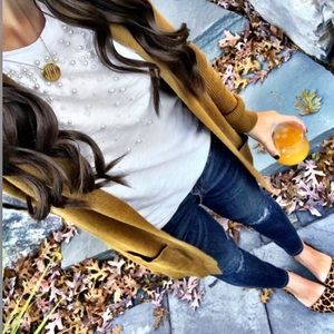 ISO pearl beaded accent t shirt